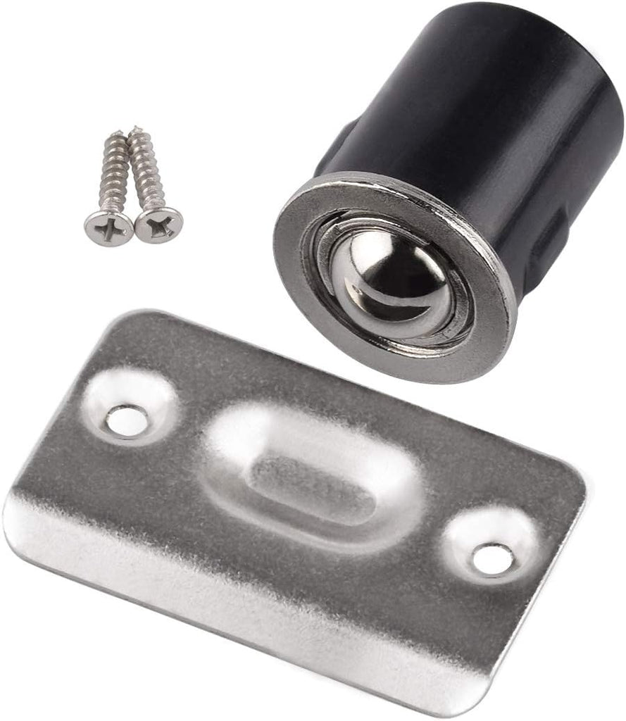 4 Pack Drive in Ball Catch with Strike Plate Doors, Satin Nickel, 13/16 Inch x 1-1/8 Inchs,Die-cast, Adjustable Tension