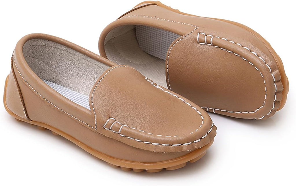 Kids Girls Boys Slip-on Loafers Oxford PU Leather Flats Shoes(Toddler/Little Kid)