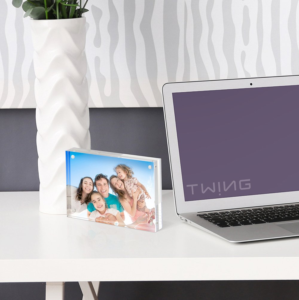 5x7 Acrylic Frame 1 Pack, 24MM Thicker Frameless Clear Picture Frames