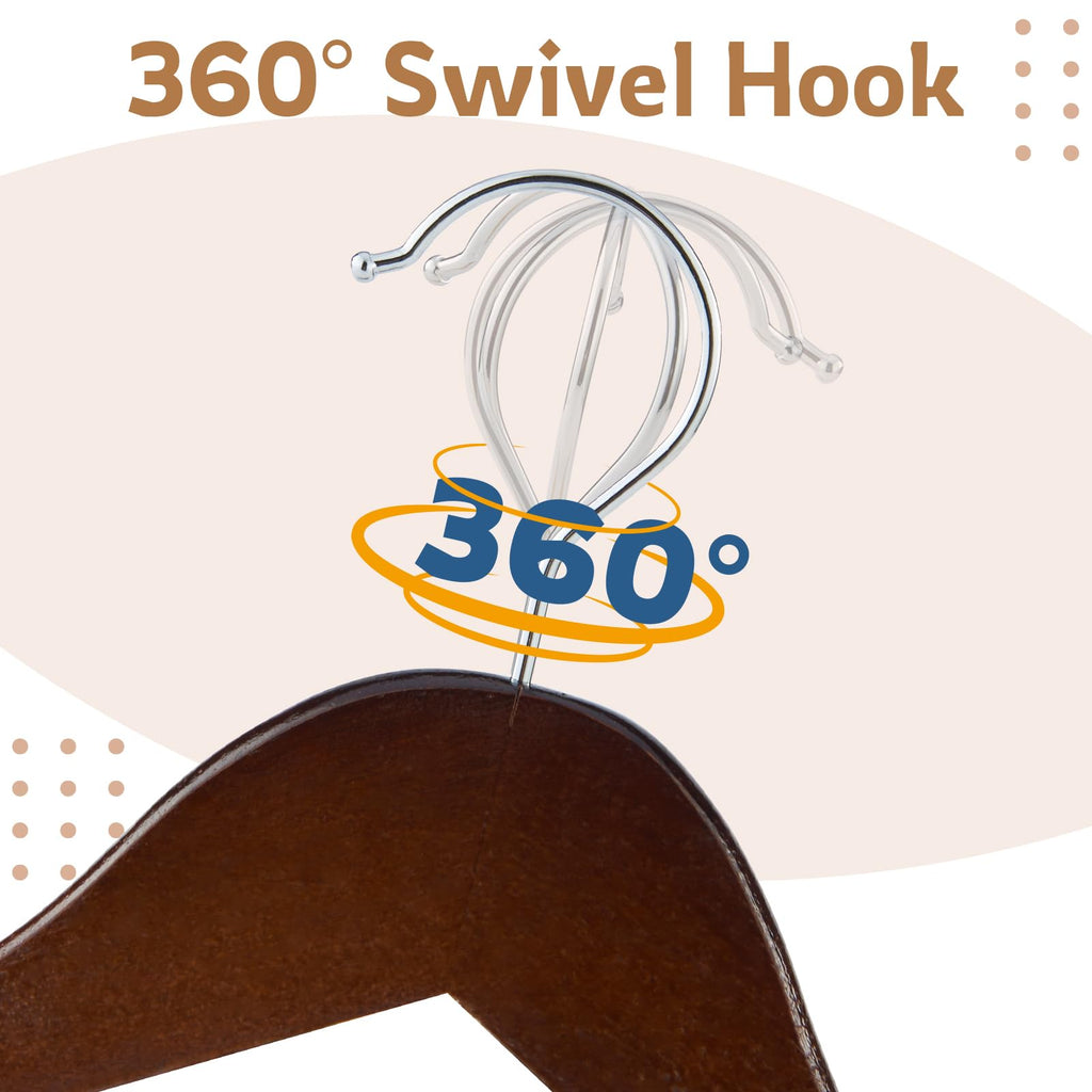 Wooden Hangers, 20 Pack Coat Hangers with Extra Smooth Finish