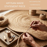WeWove Handcrafted Jute Braided Rug 6 Feet Round - 100% Natural Jute Area Rug - Rustic Farmhouse Boh