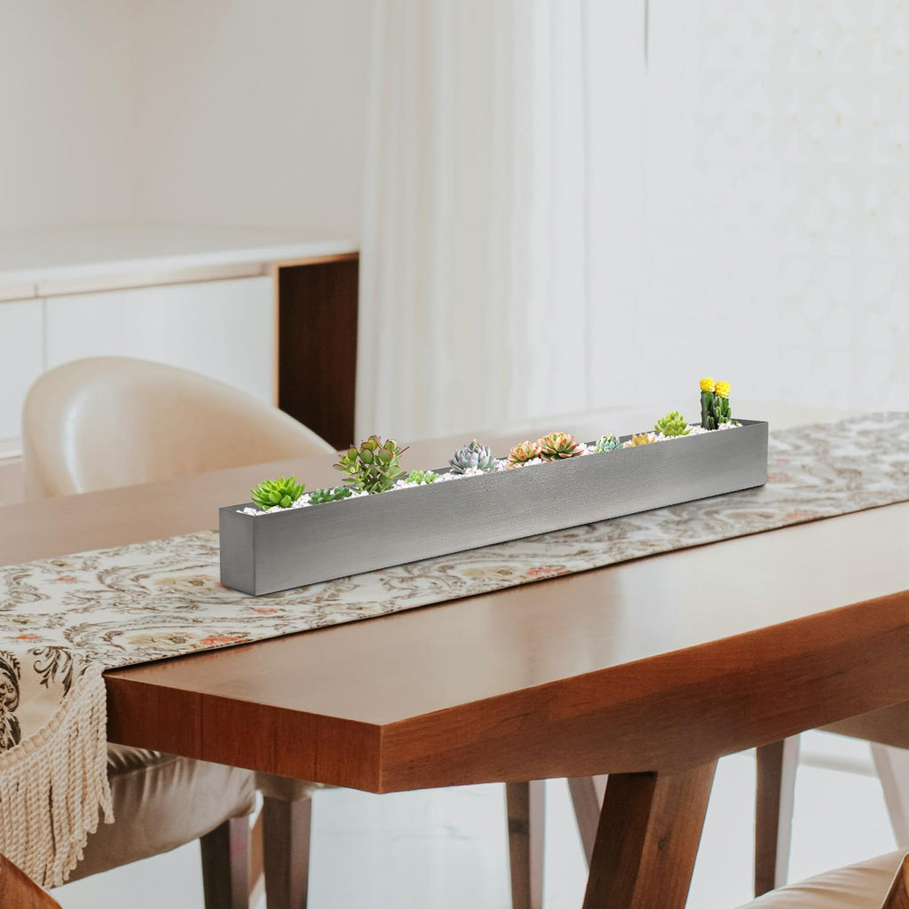 Window Sill Planter Box 32 in, Rectangle Planter, Stainless Steel