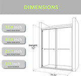 Semi-Frameless Double Sliding Shower Door 60 in. W x 72 in. H