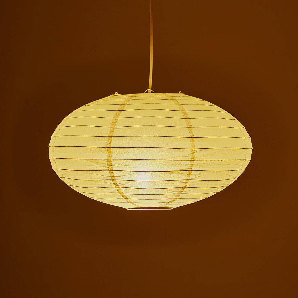 16 Inch Oval Plug in Hanging Paper Lantern Lights with Cord