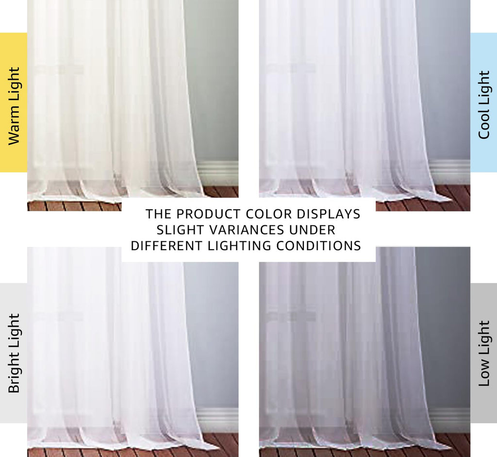 White Sheer Curtains & Drapes 96 inches Long - Grommet Top Solid Lightweight & Airy Gauzy Window Treatments with