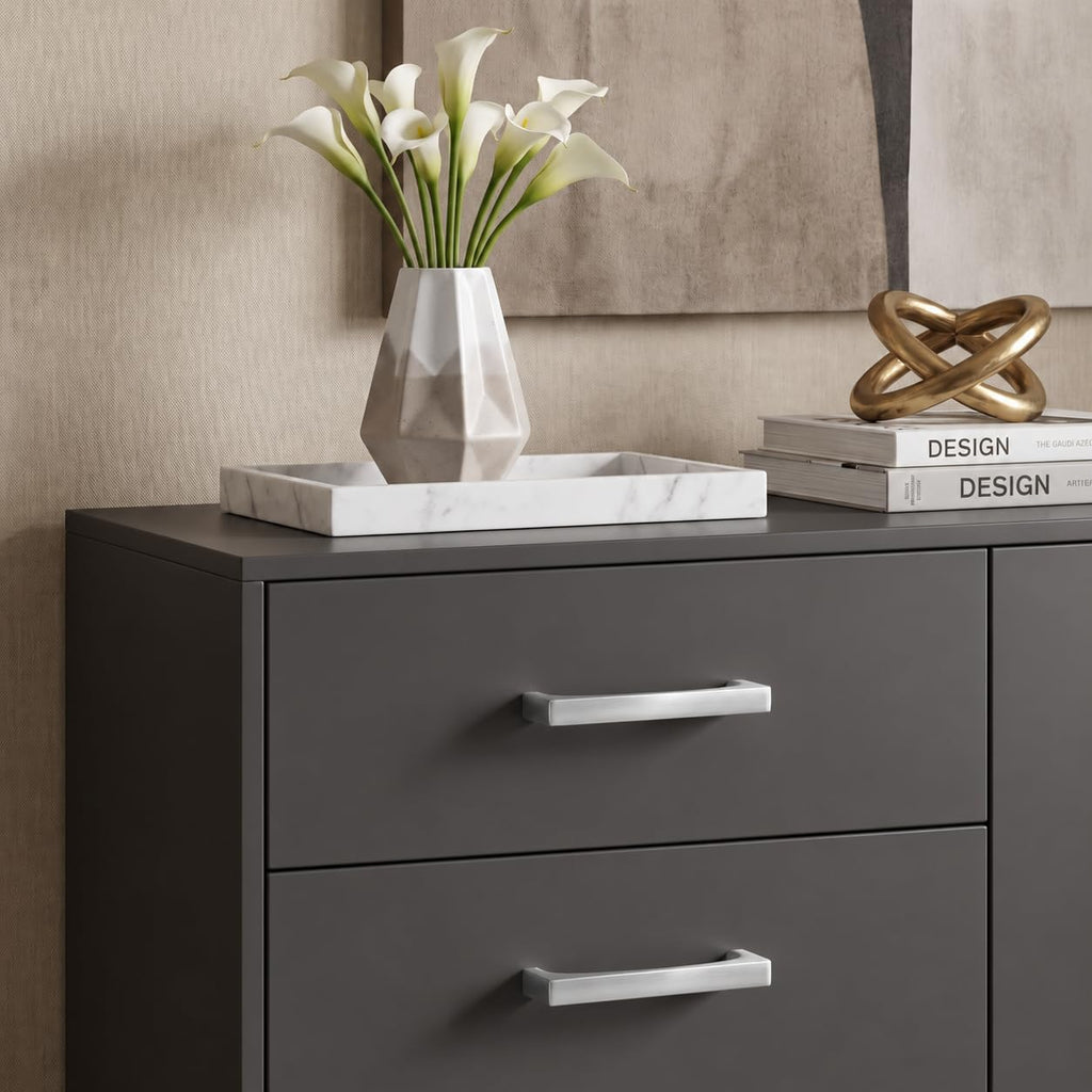 10 Pack Solid Handles 6-Inch(152mm) Brushed Nickel Cabinet Pulls,Heavy Duty Cabinets, Cupboards, Drawers and Bathroom
