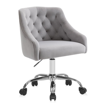 Office Chair, Velvet Swivel Adjustable Accent Vanity Chair with Arms Nailhead Trim, for to Living Room