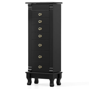 Standing Jewelry Armoire, Wooden Jewelry Storage Chest
