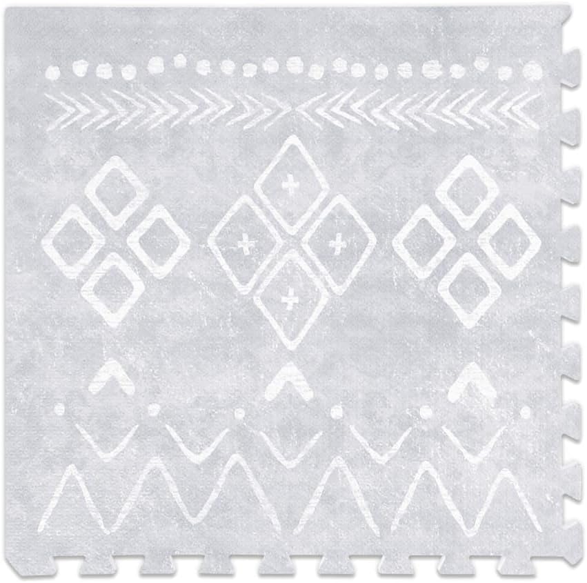 Play Mat for Floor - 4x6ft Gray | Soft Non Toxic Premium EVA Foam Tiles for Tummy Time, Crawling & Playroom