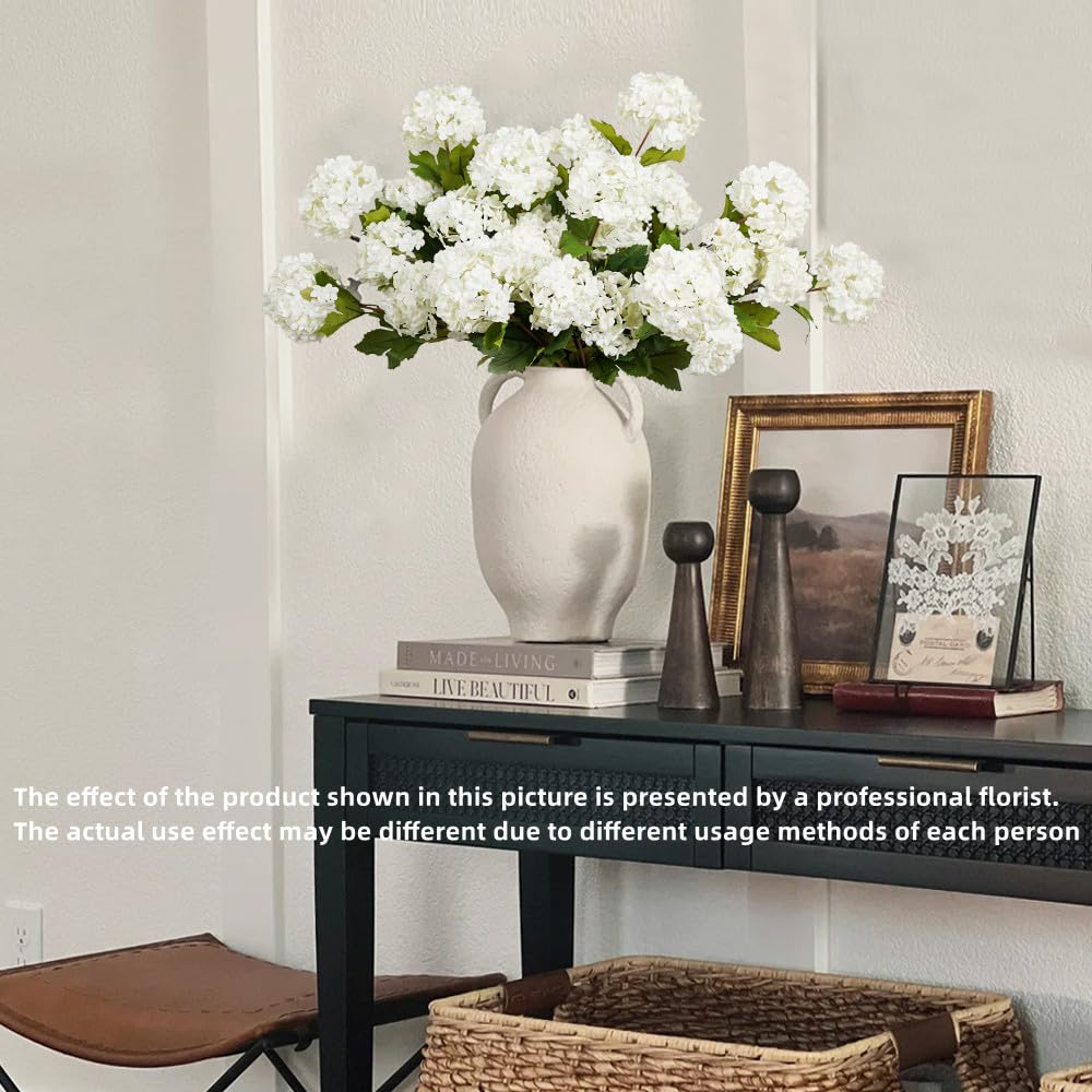 Artificial for Decoration, 3Pcs 23inch White Fake, Artificial Silk Bouquets Faux for Vase Faux Floral Stems for