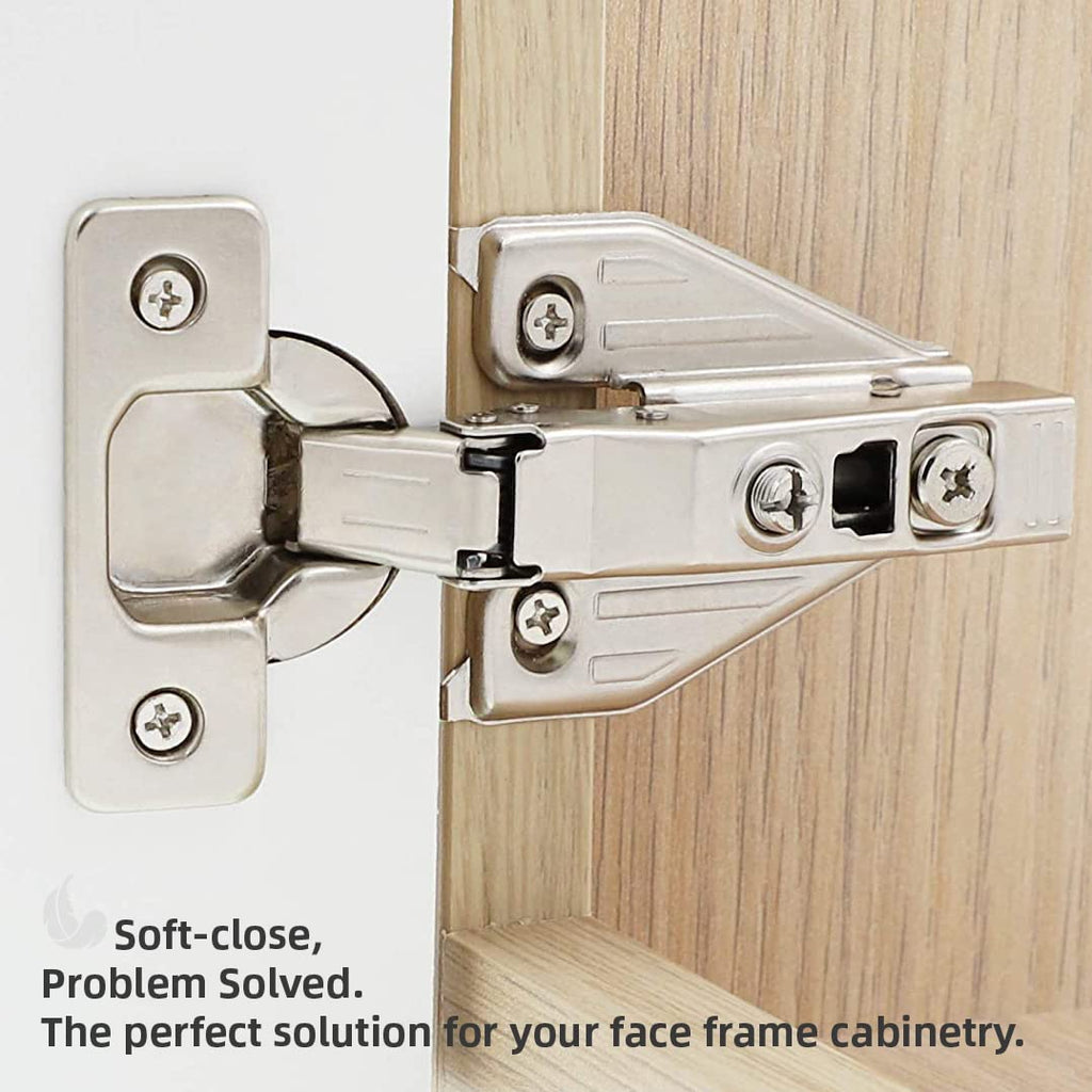 (40 PCS) Full Overlay Soft Close Cabinet Hinges Cabinets - 105° Face Frame Concealed Cabinet Door Hinge -3 Way
