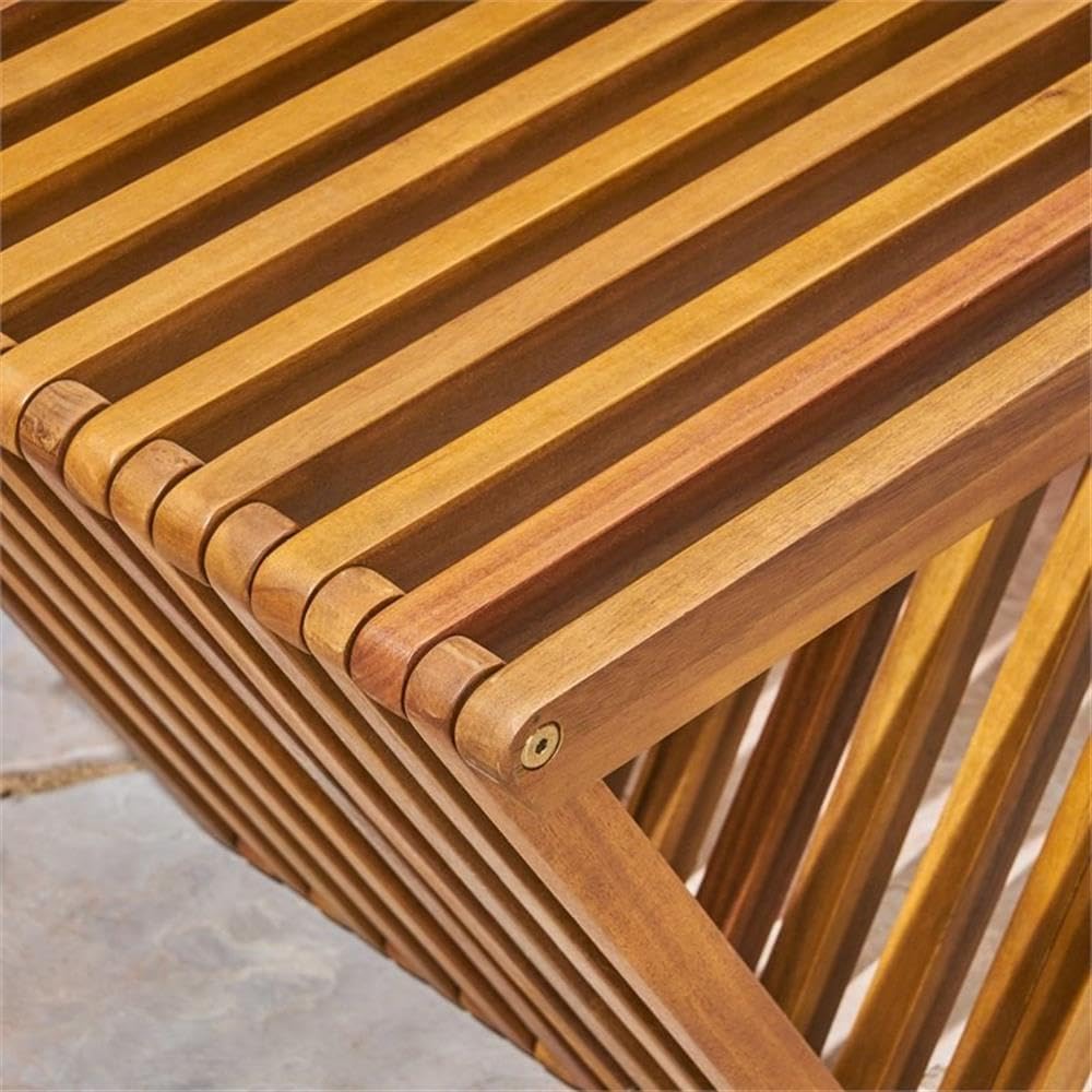 Esme Outdoor Acacia Wood Bench, Teak Finish
