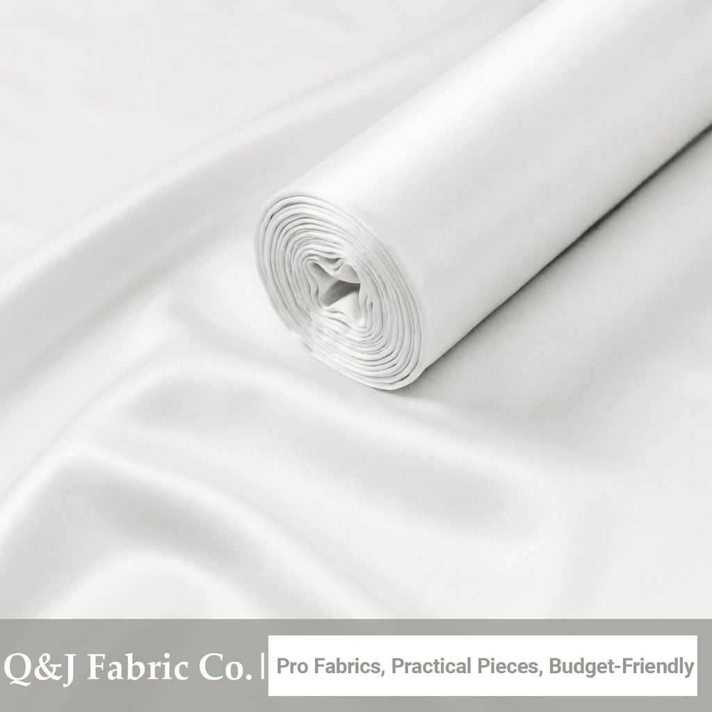 Off White Satin Fabric by The Yard, 3 Yards, 55 Inch Wide
