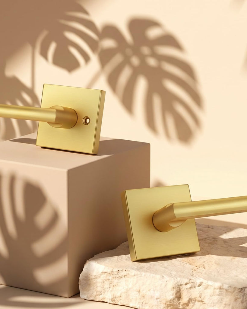 Brushed Gold Closet Door Handle Passage, Hallway - 1 Pack
