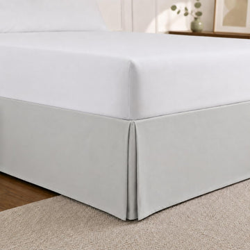 California King Pleated Bed Skirt, 14" Drop, Light Grey