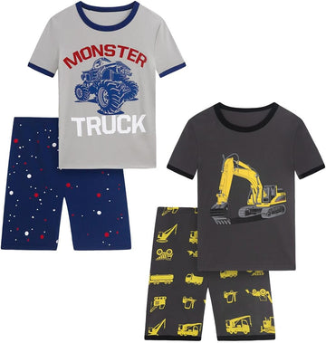 Boys Pajama Set, Piece Cotton Pajamas Short Summer PJs Kids Sleepwear
