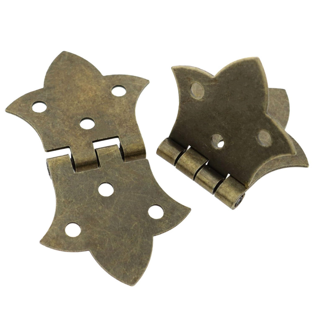 Bronze-Green Antique Butterfly Hinges with Screws 8PCS