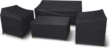Outdoor Furniture Cover Waterproof 4 Piece, Black, Regular, 420D | Heavy Duty Patio Furniture Covers for Rattan