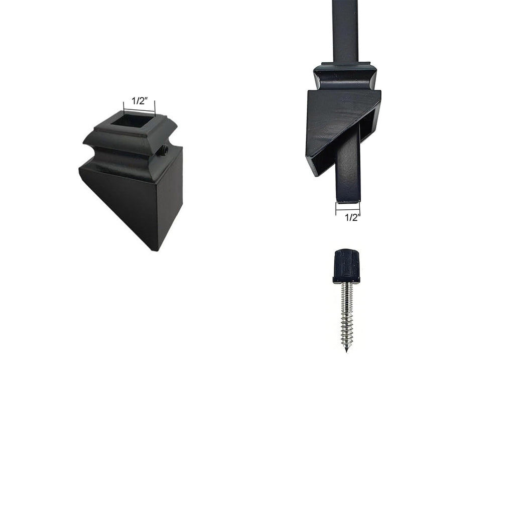 Adjustable Angle Connectors for 1/2" Square Balusters Installation with Screws (50 Connectors 50 Slant Shoes)