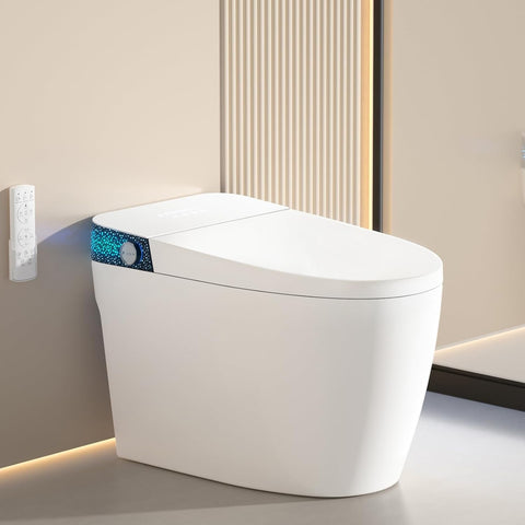 Smart Toilet with Bidet Built in, Elongated Bidet Toilet with Auto Soft Open/Close, Auto Flush