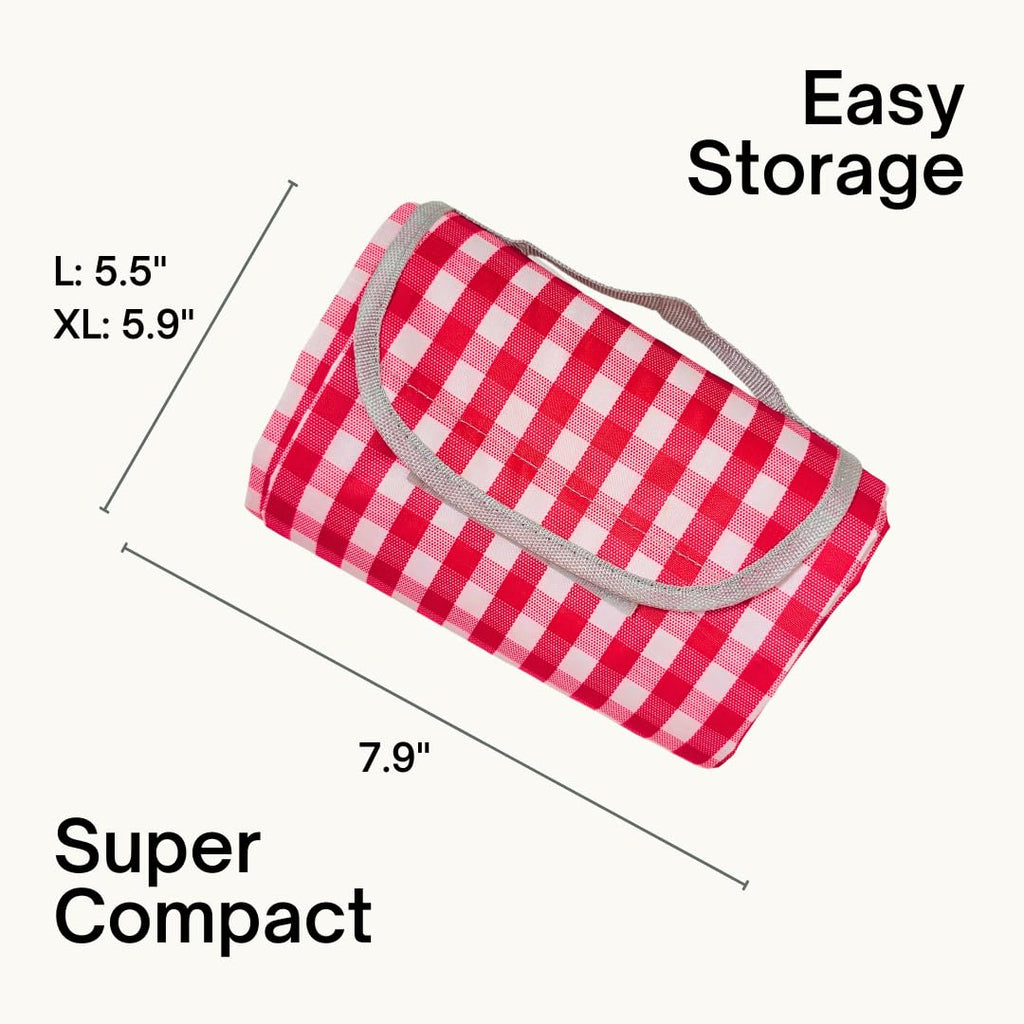 Cute Gingham Picnic Blanket, Waterproof Foldable, in Large 80x60in and Extra Large 80x80in, Portable Compact Beach