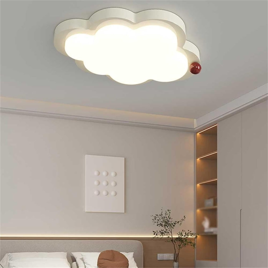 Nordic Style Modern Cloud Shape LED Ceiling Light Creamy White Flush Mount Lamp Acrylic Fixture Toddler Playroom