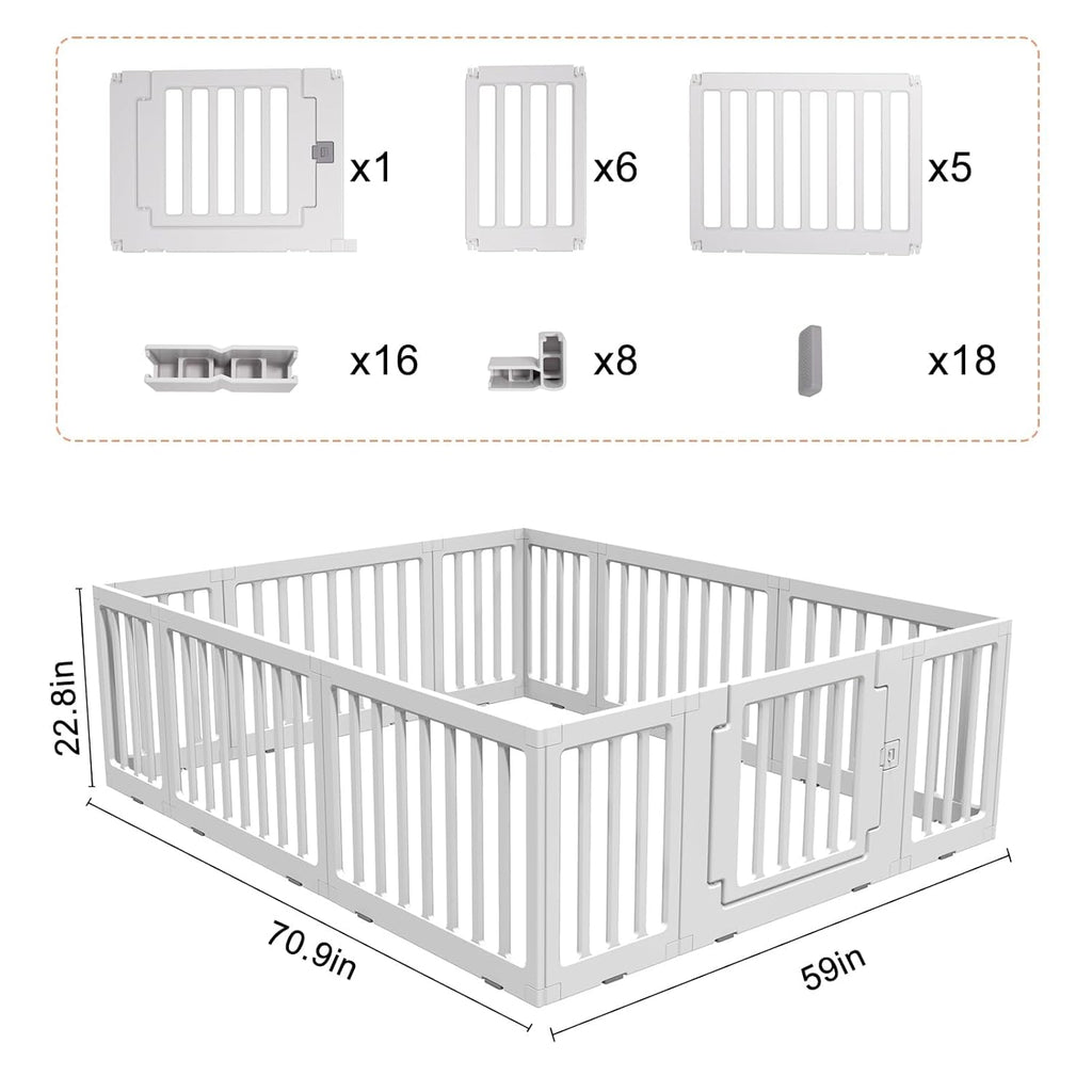 Baby Playard Play Area Kids Activity Center Playpen Playground Hoop for Indoor and Outdoor Use (12 Panels)