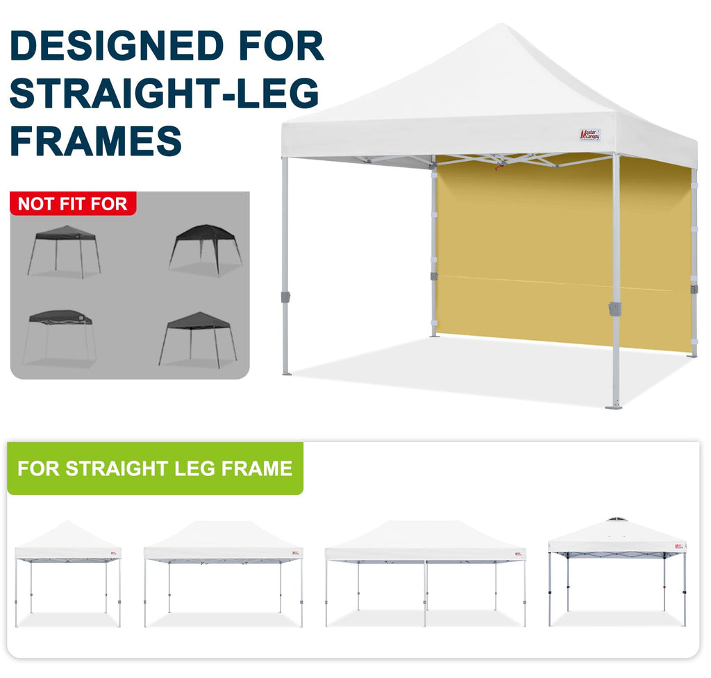 Instant Canopy Tent Sidewall for 10x10 Pop Up Canopy, 1 Piece, Beige