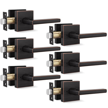 Oil Rubbed Bronze Door Handles Interior,Privacy Bedroom- 6 Pack