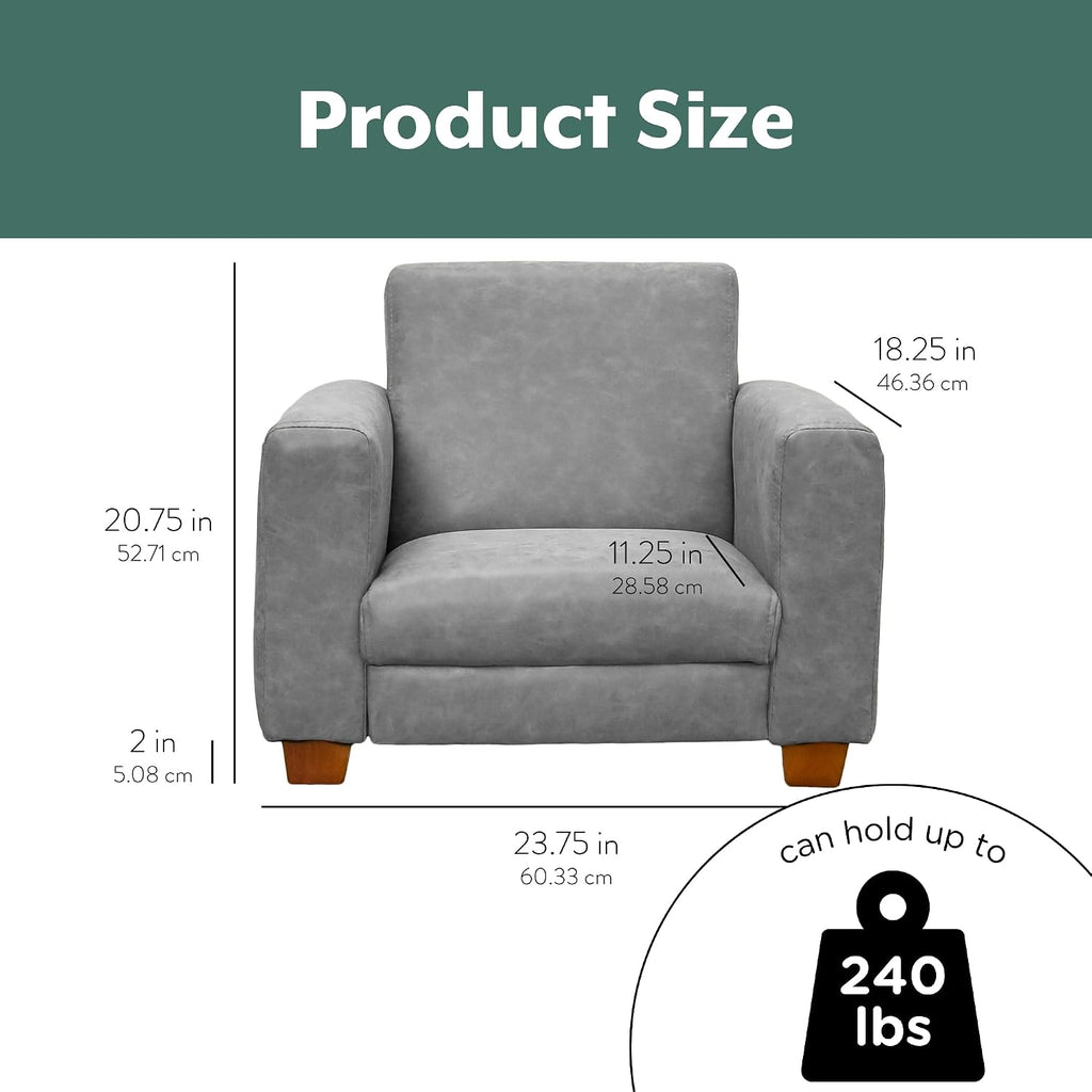 Upholstered Toddler Chair for Classroom, Chair, Grey
