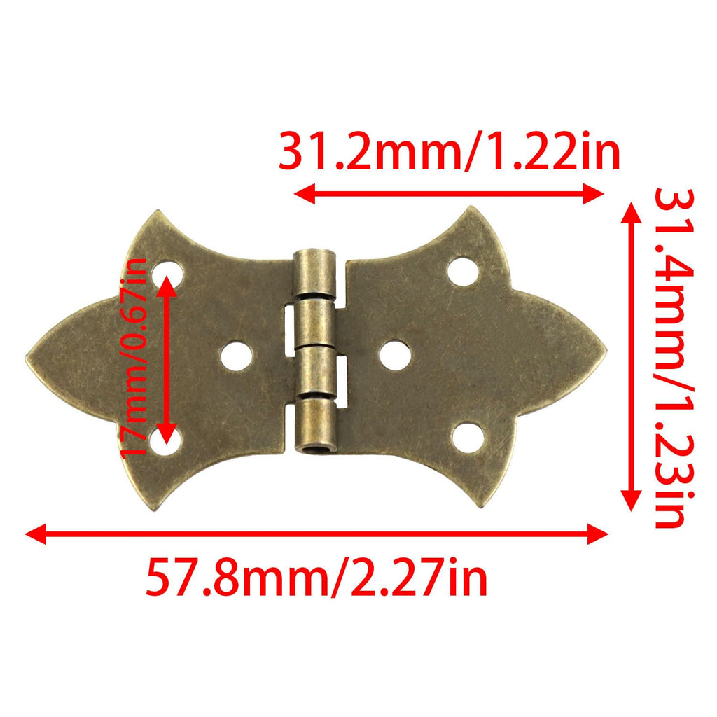 Bronze-Green Antique Butterfly Hinges with Screws 8PCS