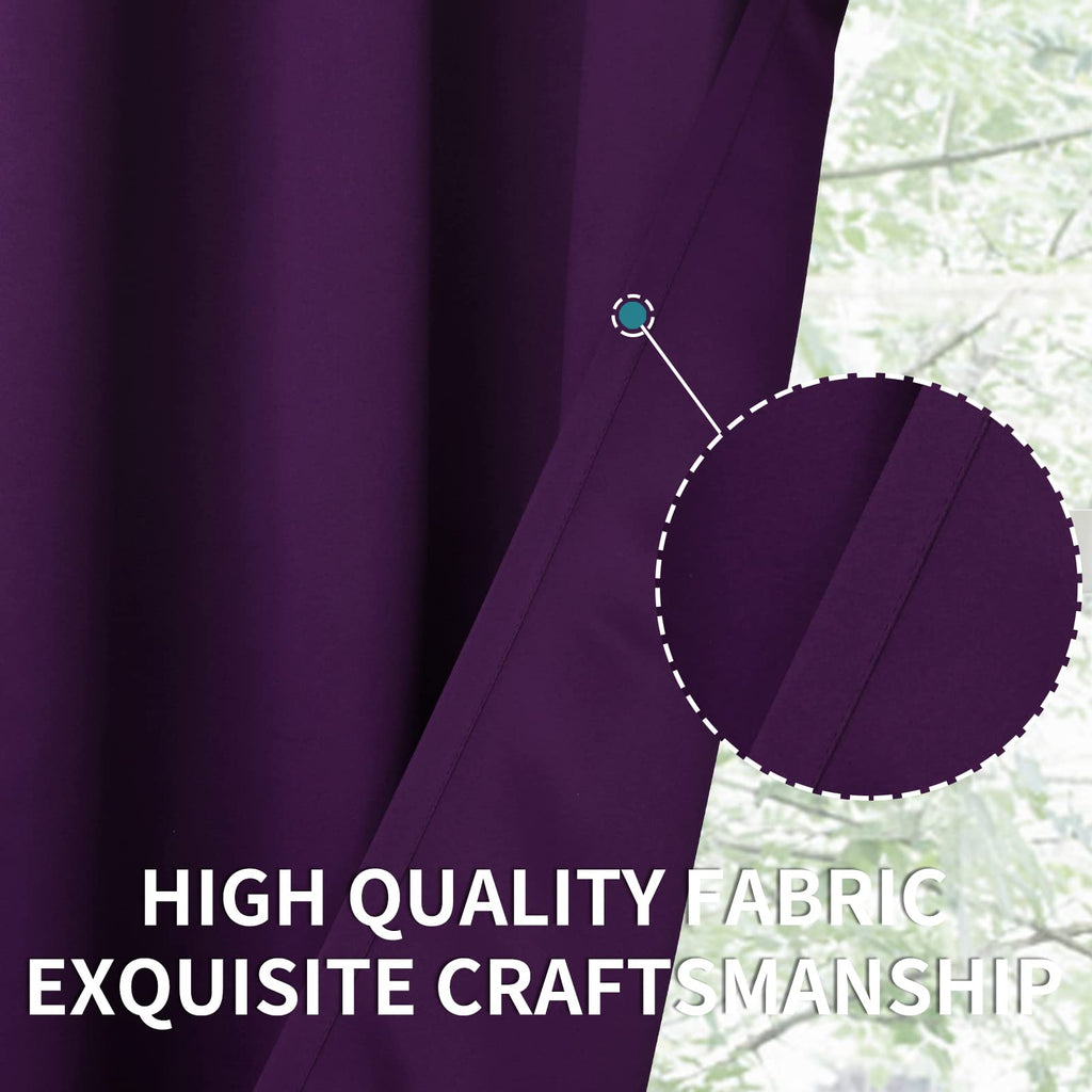 Purple Blackout Curtains 72 Inch Long - 2 Panels