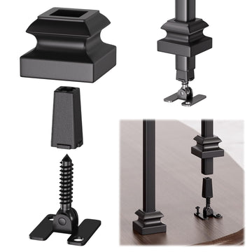 30-Pack Baluster Connectors with Flat Shoes Adjustable Height and Flat Connectors for 1/2'' Square Balusters for