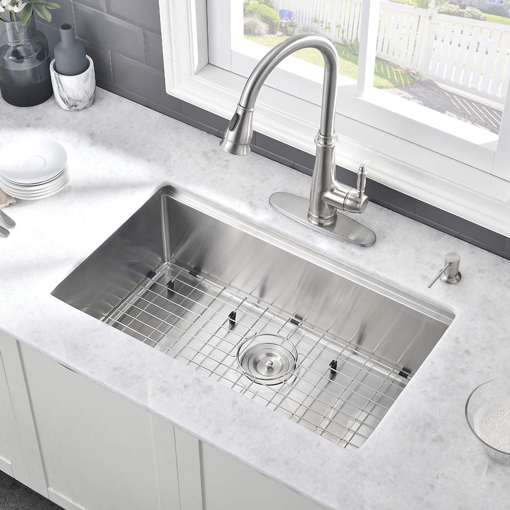 33 Inch Undermount Kitchen Sink Workstation Stainless Steel Sink