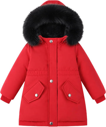 Girls Winter Coat Puffer Jacket with Hood Waterproof Long Parka Stylish Warmth Snow Outwear