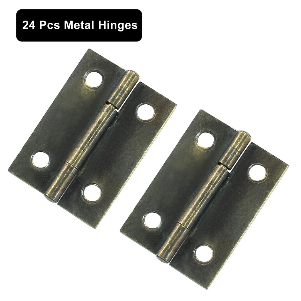 Door Hinge, 1.5 Inch, Antique Bronze, 24 Pack