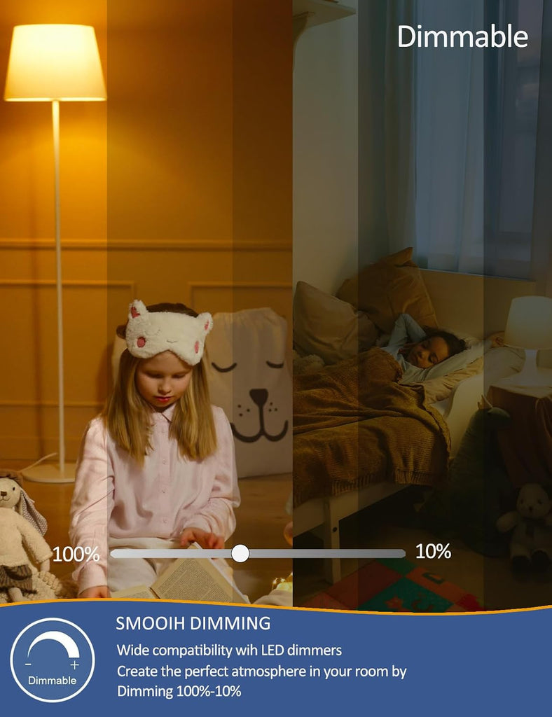 Amber Sleep Light Bulbs Dimmable, Blue Light Blocking, A15 E26 5W(40 Watt Equivalent) Dim Light Bulb,1800K Warm Light