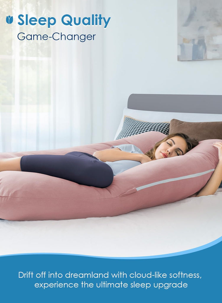 Pregnancy Pillows for Sleeping, Cooling U Shaped Body Pillow, Maternity Pillow for Pregnant Women with Silky Soft
