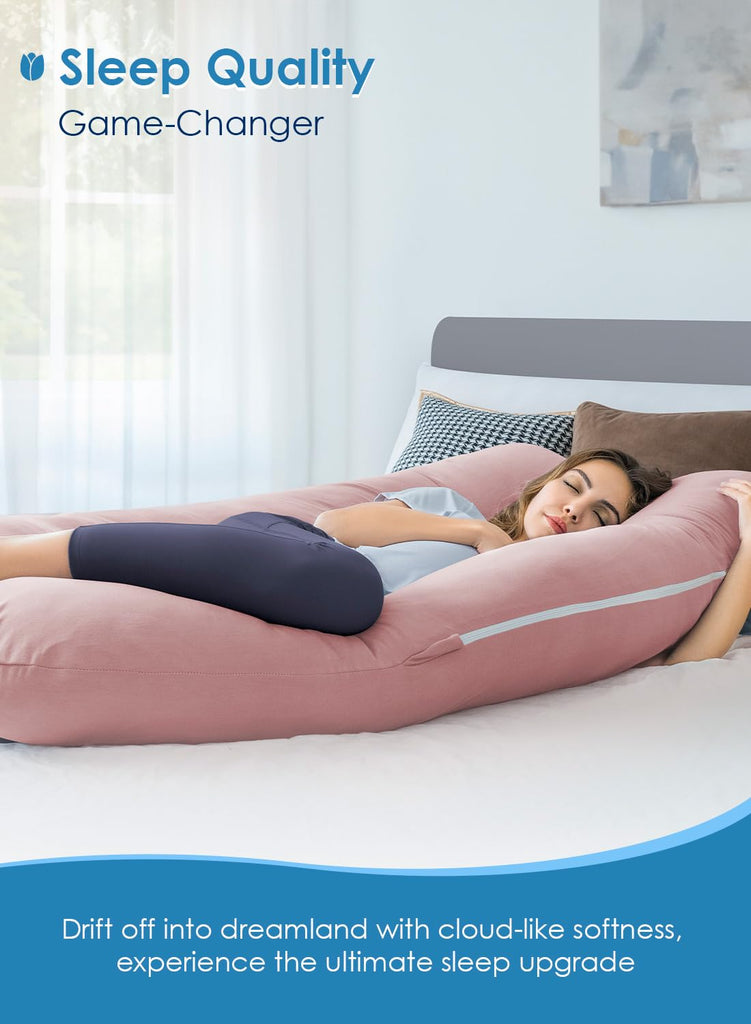 Extra Long Pregnancy Pillows, 60 Inch U Shaped Body Pillow for Sleeping, Cooling Maternity Pillow for Pregnant Women