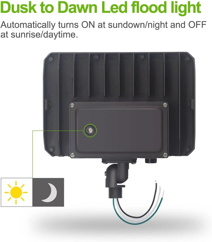 100W LED Flood Light Dusk to Dawn Knuckle floodlight 5000K 14000Lm ETL List | Outdoor Floodlight with Photocell