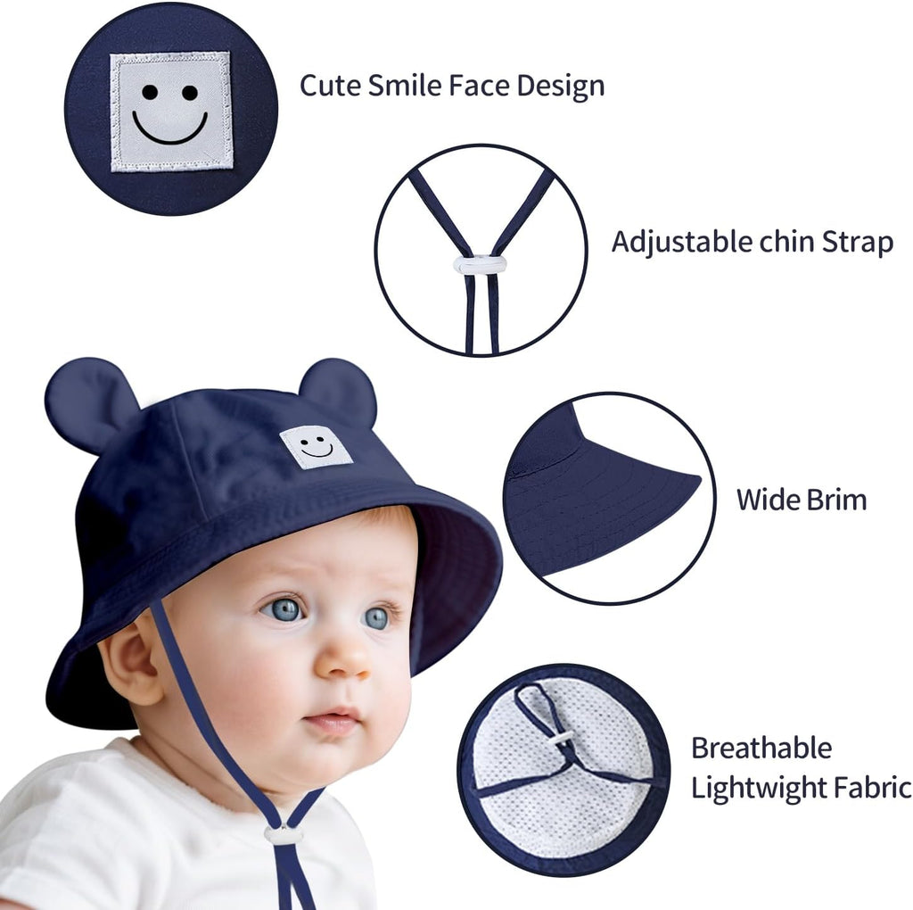 Baby Bucket hat Cute Infant Bear Sun Hat Summer Girls Boys Cap