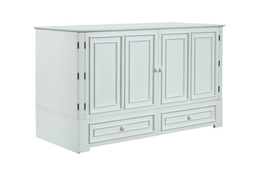Paradiseo Murphy Cabinet Chest Bed with Charging Station 8 Inch, Queen (White)