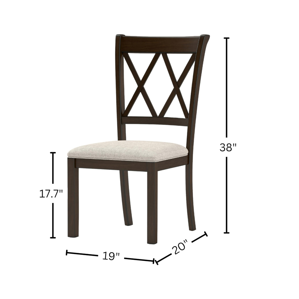 Windvale Fabric Upholstered Dining Chair, Set of 2, Espresso