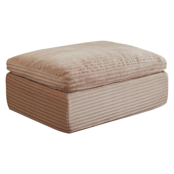 38.7" Large Square Ottoman, Cloud Pouf, Boneless, Dense Foam, Corduroy Pink