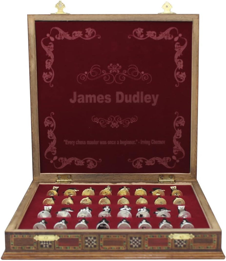 Inches Custom Chess Set - Personalized Chess Set - Gift Idea for Son, Husband, Father and Anyone for Birthday - Set of 32