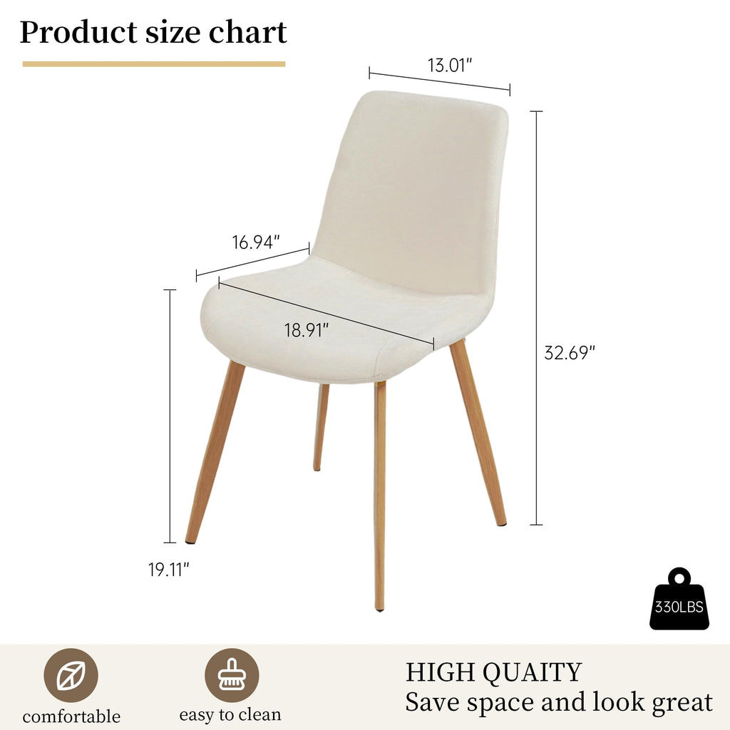 Dining Chairs Set of 4, Mid-Century Modern Fabric Kitchen Chairs