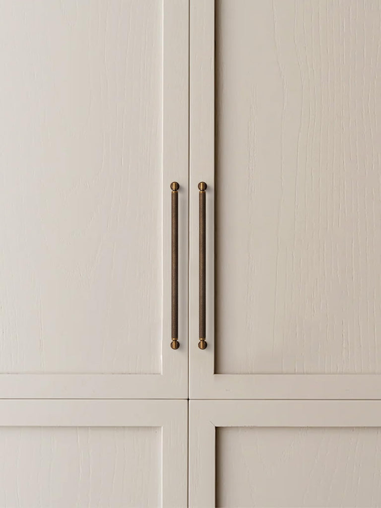 5 Pack Antique Brass Cabinet Pulls 12.6" Hole Center Knurled Drawer Pulls Bathroom Dresser Handles Hardware Bar Zinc