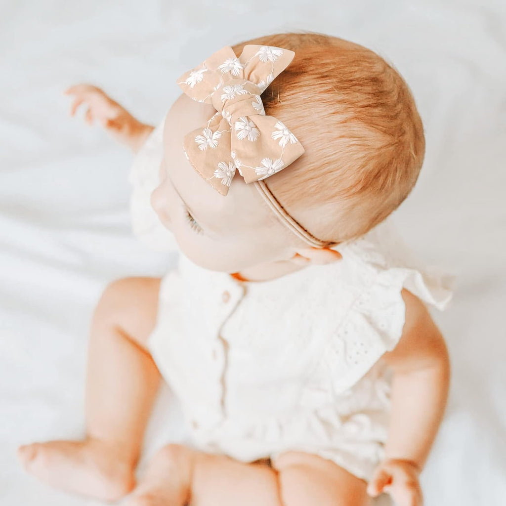 Baby Girl Bows and Headbands, Stretchy Nylon Hairbands Hair Bows