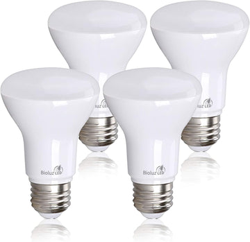 4 Pack BR20 LED Bulb 2700K Bright Warm White 6W=50W, 90 CRI, 540 Lumen, Dimmable LED Light Bulbs, Cool White Light