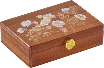 Small Jewelry Box Walnut Wood Jewelry Organizers and Storage for Women
